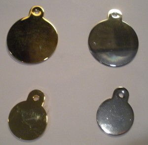 Nickel and Gold Plated ID tags $6 and $7